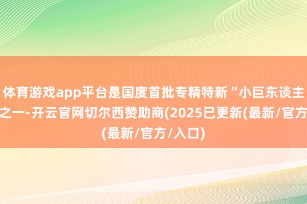 体育游戏app平台是国度首批专精特新“小巨东谈主”企业之一-开云官网切尔西赞助商(2025已更新(最新/官方/入口)