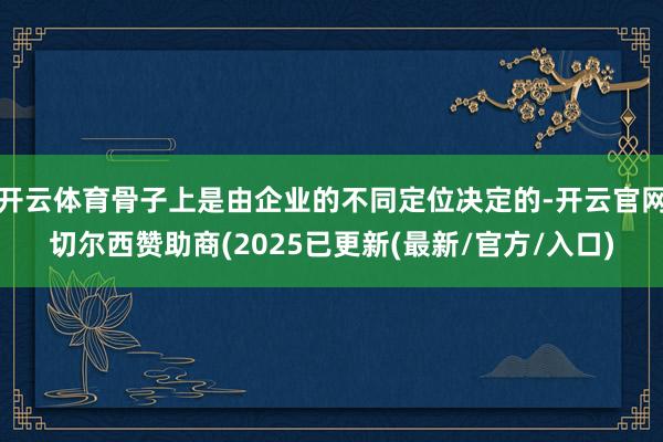 开云体育骨子上是由企业的不同定位决定的-开云官网切尔西赞助商(2025已更新(最新/官方/入口)