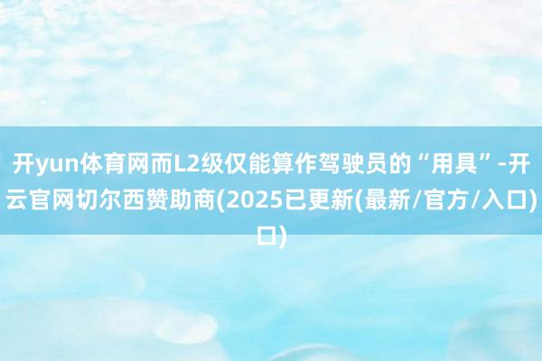 开yun体育网而L2级仅能算作驾驶员的“用具”-开云官网切尔西赞助商(2025已更新(最新/官方/入口)